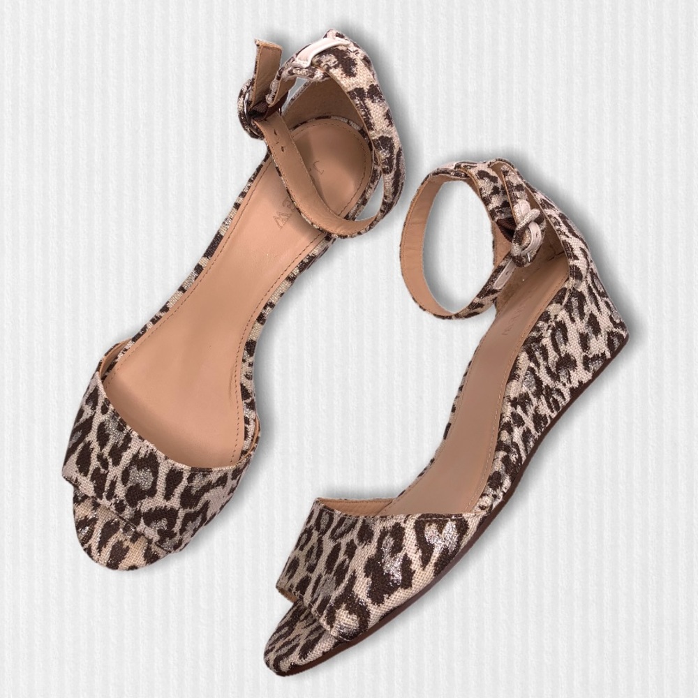 J.Crew Laila Leopard Wedge US 9M